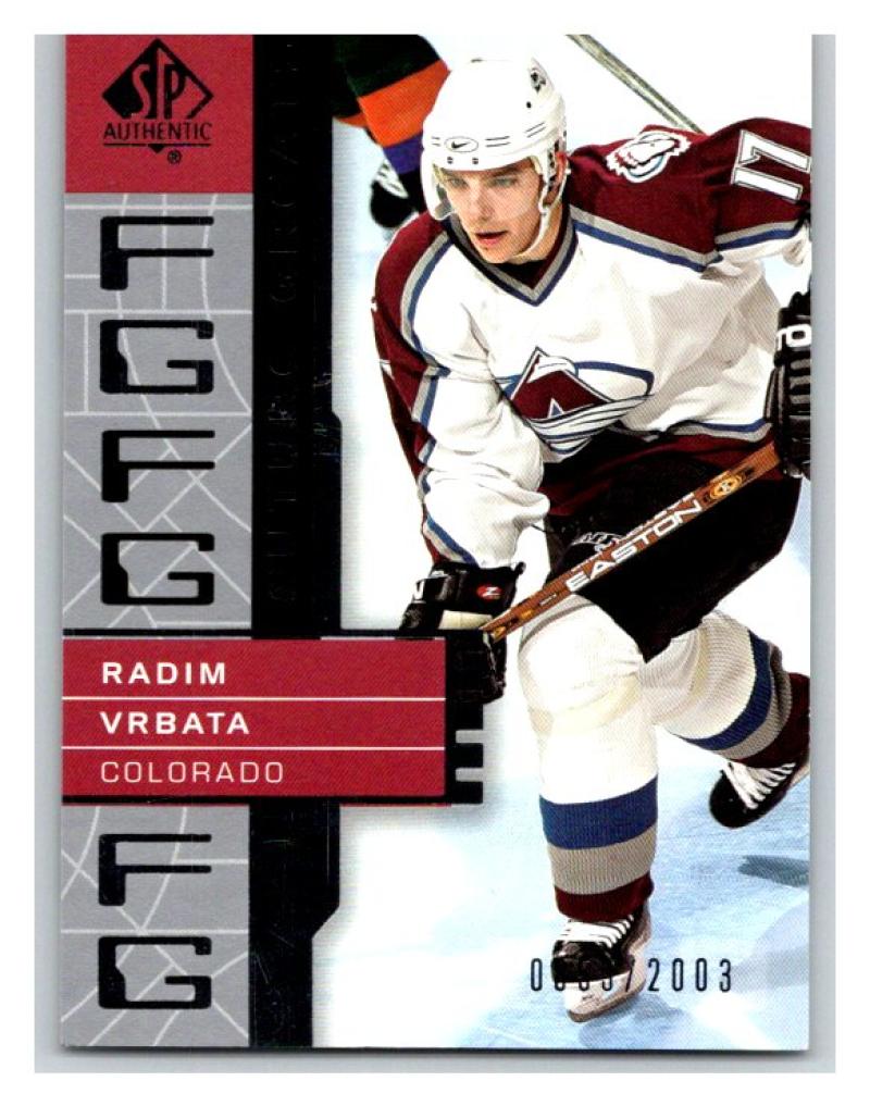 2002-03 SP Authentic #113 Radim Vrbata MINT Hockey NHL 853/2003 UD 02884 Image 1