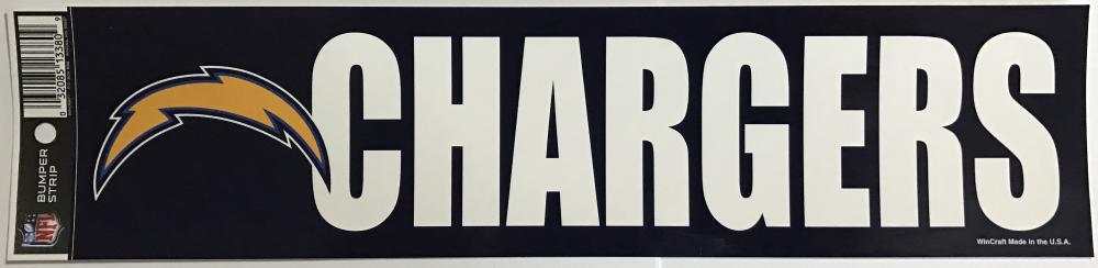 (HCW) San Diego Chargers 3" x 12" Bumper Strip NFL Football Sticker Decal Image 1