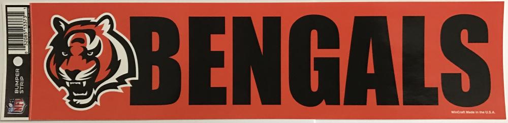 (HCW) Cincinnati Bengals 3" x 12" Bumper Strip NFL Football Sticker Decal Image 1
