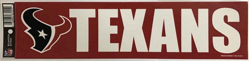 (HCW) Houston Texans 3" x 12" Bumper Strip NFL Football Sticker Decal Image 1