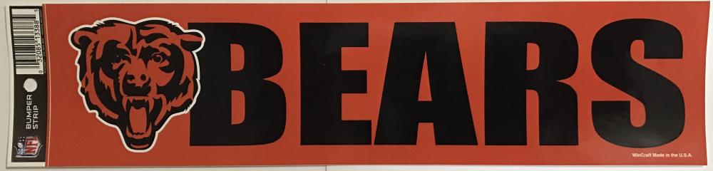 (HCW) Chicago Bears 3" x 12" Bumper Strip NFL Football Sticker Decal Image 1