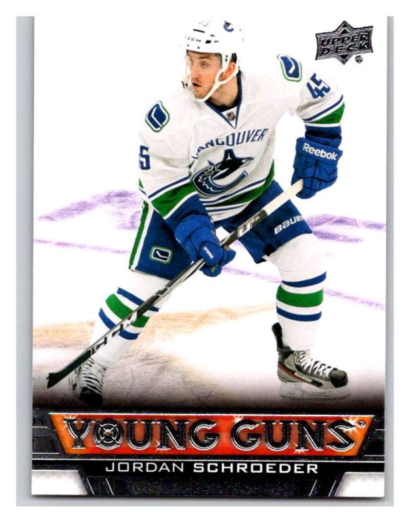 (HCW) 2013-14 Upper Deck #495 Jordan Schroeder RC Rookie Canucks YG 02957 Image 1