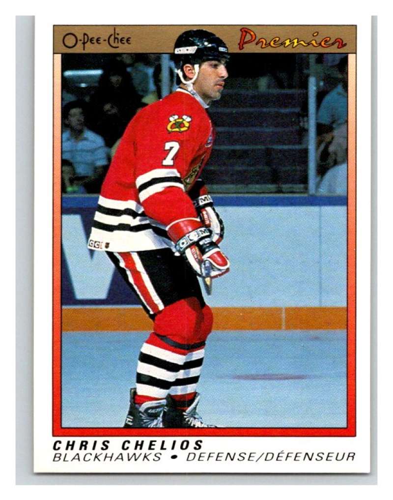 (HCW) 1990-91 OPC Premier #13 Chris Chelios Canadiens Mint Image 1