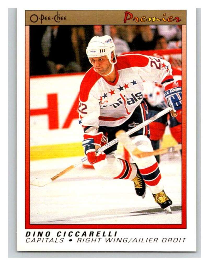 (HCW) 1990-91 OPC Premier #14 Dino Ciccarelli Capitals Mint Image 1