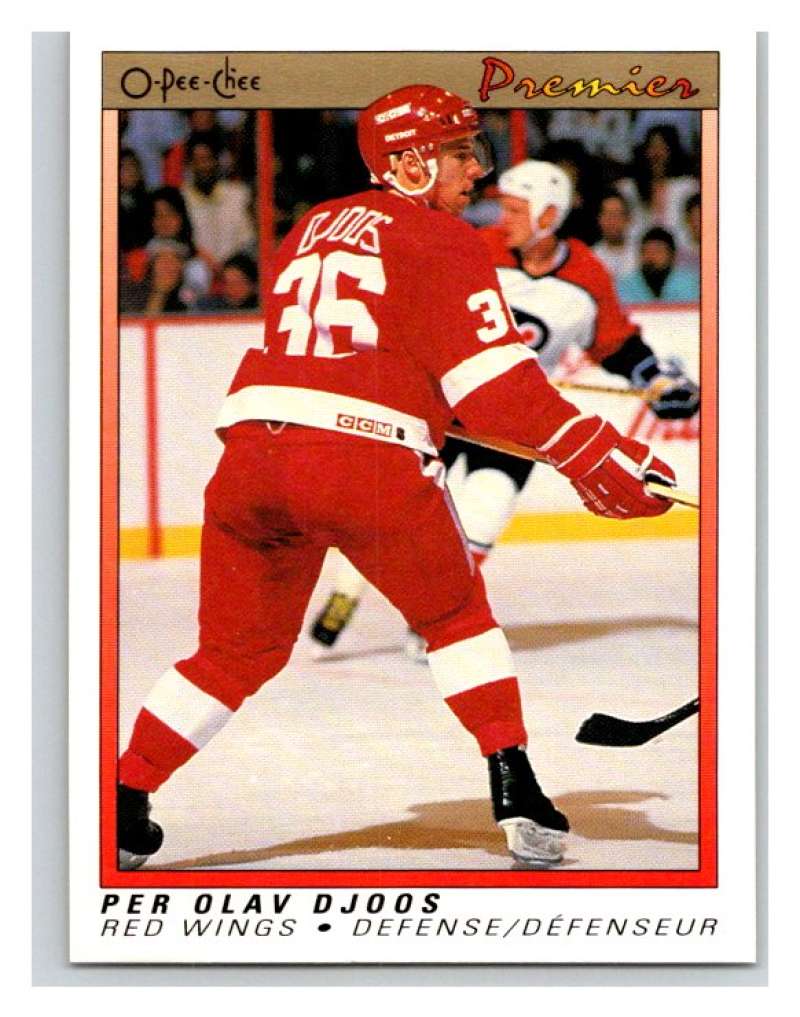 (HCW) 1990-91 OPC Premier #24 Per-Olav Djoos Red Wings Mint Image 1