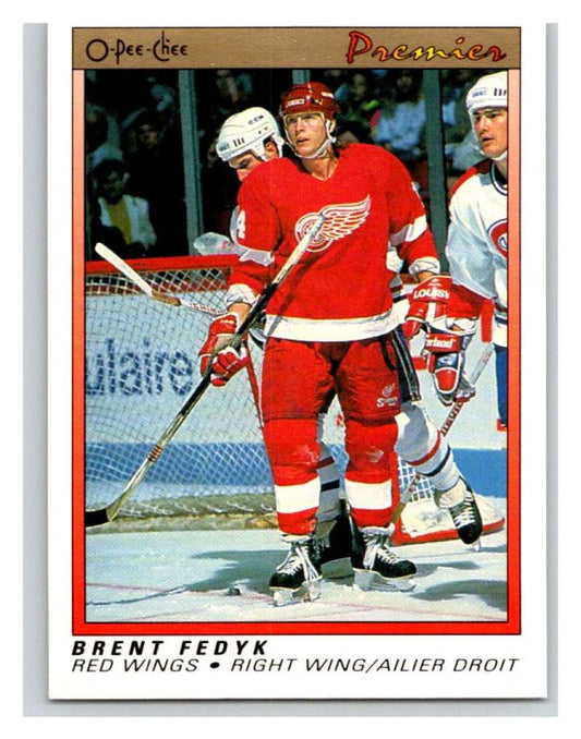 (HCW) 1990-91 OPC Premier #31 Brent Fedyk RC Rookie Red Wings Mint Image 1