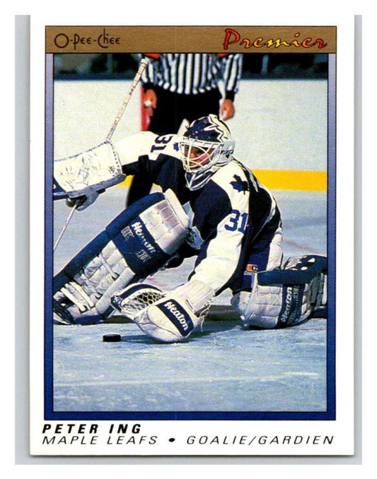 (HCW) 1990-91 OPC Premier #49 Peter Ing Maple Leafs Mint