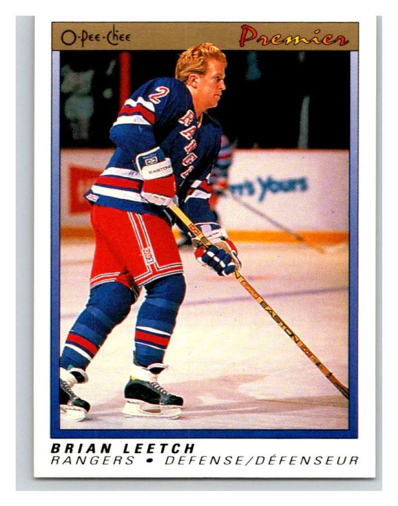 (HCW) 1990-91 OPC Premier #61 Brian Leetch NY Rangers Mint Image 1