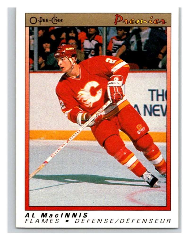 (HCW) 1990-91 OPC Premier #65 Al MacInnis Flames Mint Image 1