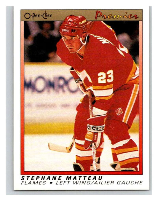 (HCW) 1990-91 OPC Premier #68 Stephane Matteau RC Rookie Flames Mint Image 1