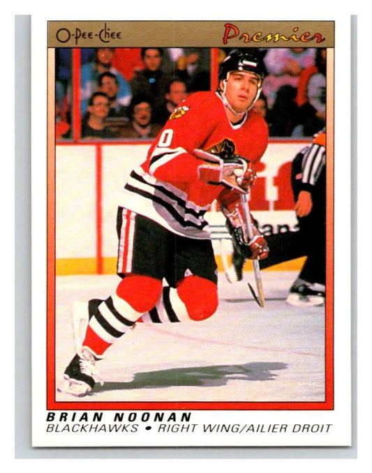 (HCW) 1990-91 OPC Premier #87 Brian Noonan Blackhawks Mint Image 1