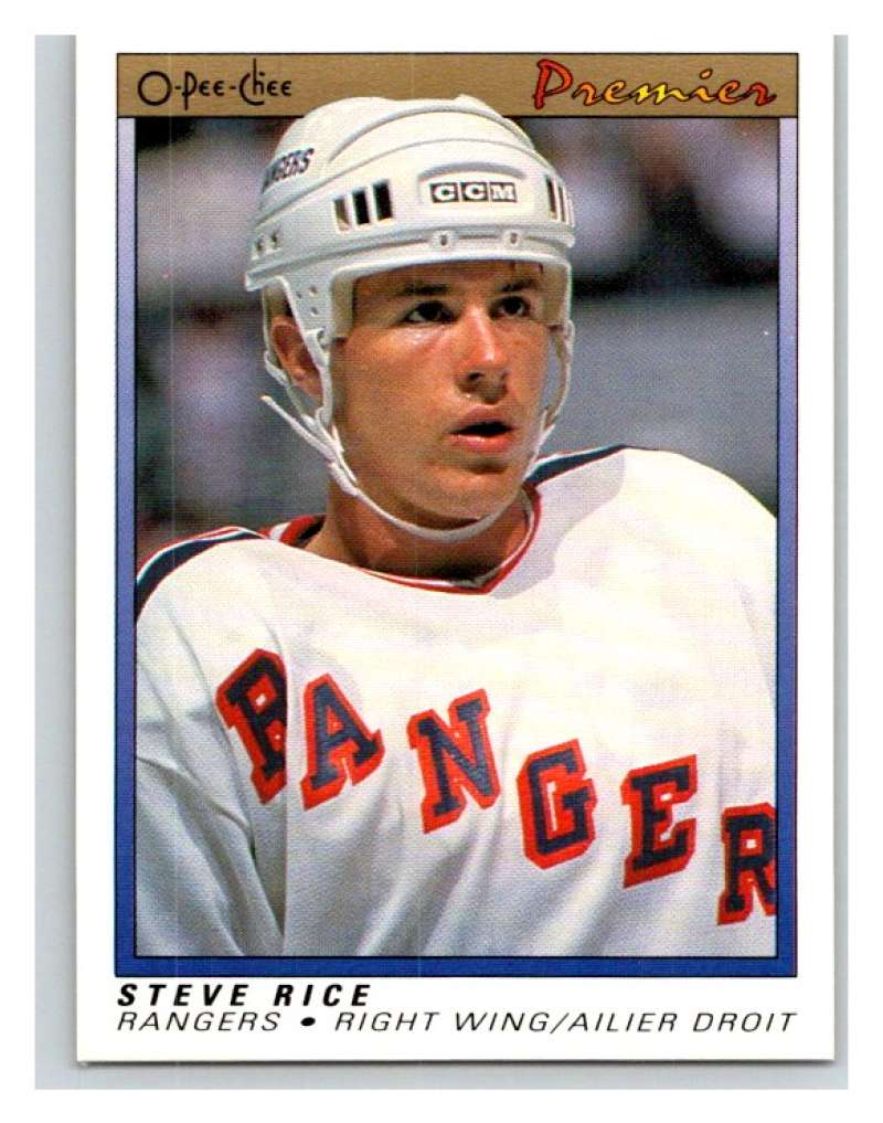 (HCW) 1990-91 OPC Premier #97 Steven Rice RC Rookie NY Rangers Mint Image 1