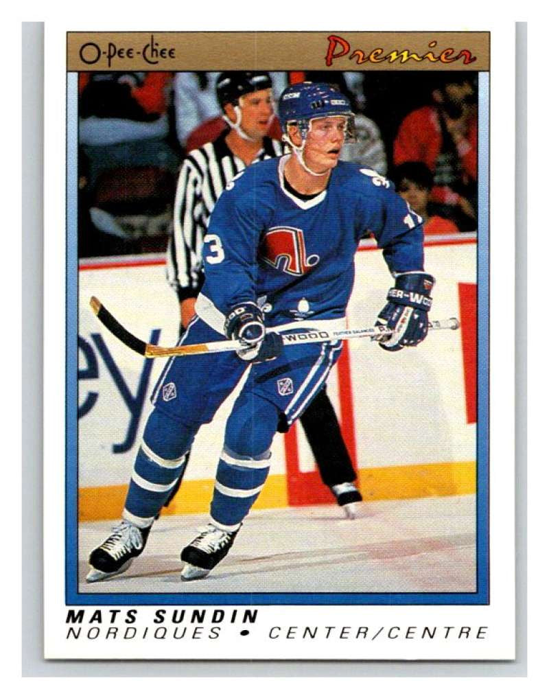 (HCW) 1990-91 OPC Premier #114 Mats Sundin RC Rookie Nordiques Mint