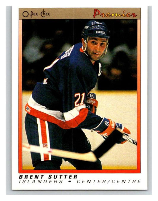 (HCW) 1990-91 OPC Premier #115 Brent Sutter NY Islanders Mint Image 1