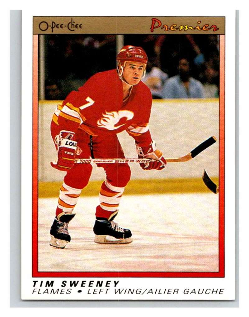 (HCW) 1990-91 OPC Premier #116 Tim Sweeney RC Rookie Flames Mint Image 1