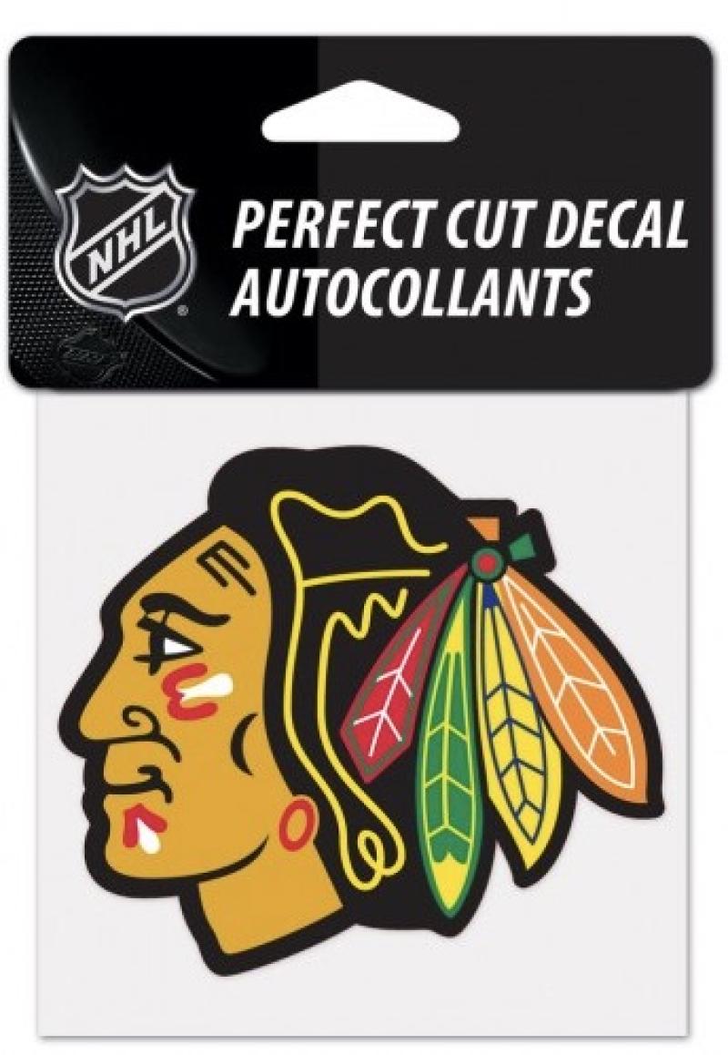 (HCW) Chicago Blackhawks Perfect Cut Color 4"x4" NHL Licensed Decal Sticker Image 1