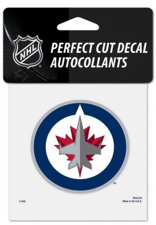 (HCW) Winnipeg Jets Perfect Cut Color 4"x4" NHL Licensed Decal Sticker Image 1