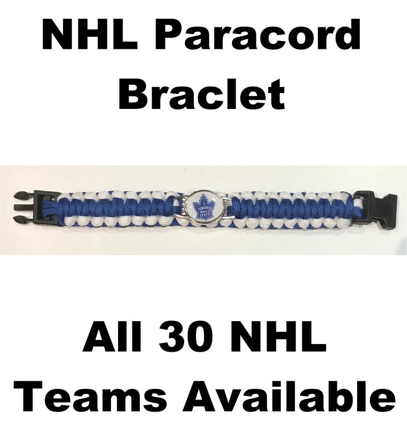 (HCW) Toronto Maple Leafs NHL Hockey Logo Paracord 8" Bracelet - New in Package