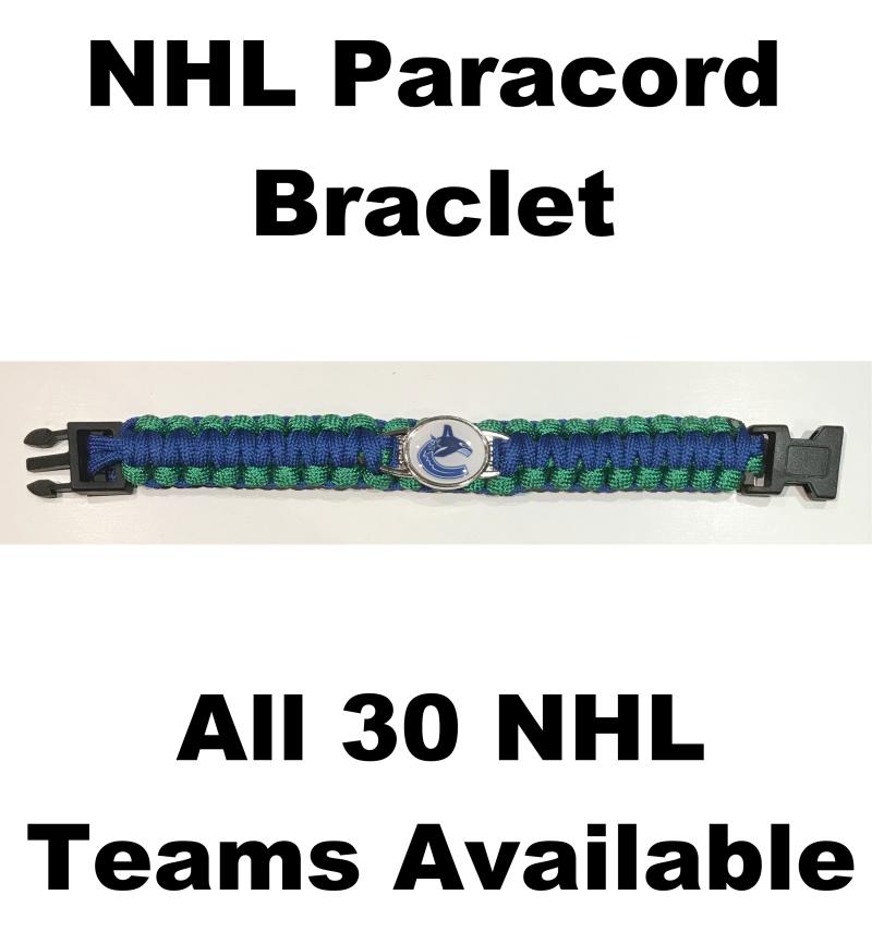 (HCW) Vancouver Canucks NHL Hockey Logo Paracord 8" Bracelet - New in Package Image 1