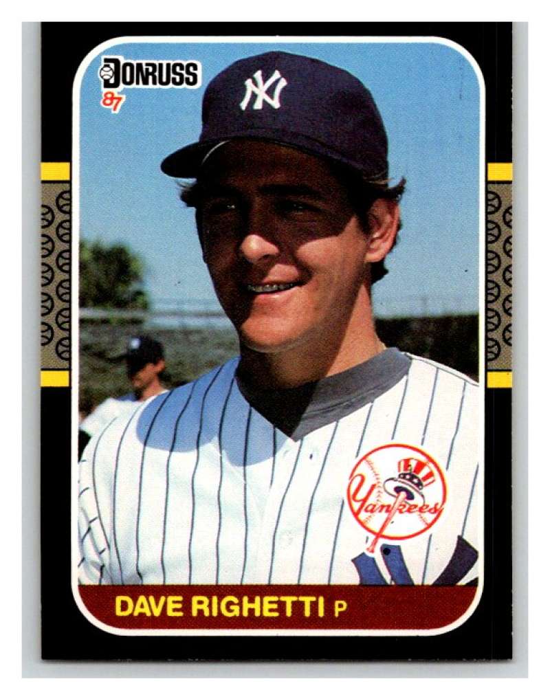 1987 Donruss #128 Dave Righetti Yankees MLB Mint Baseball Image 1