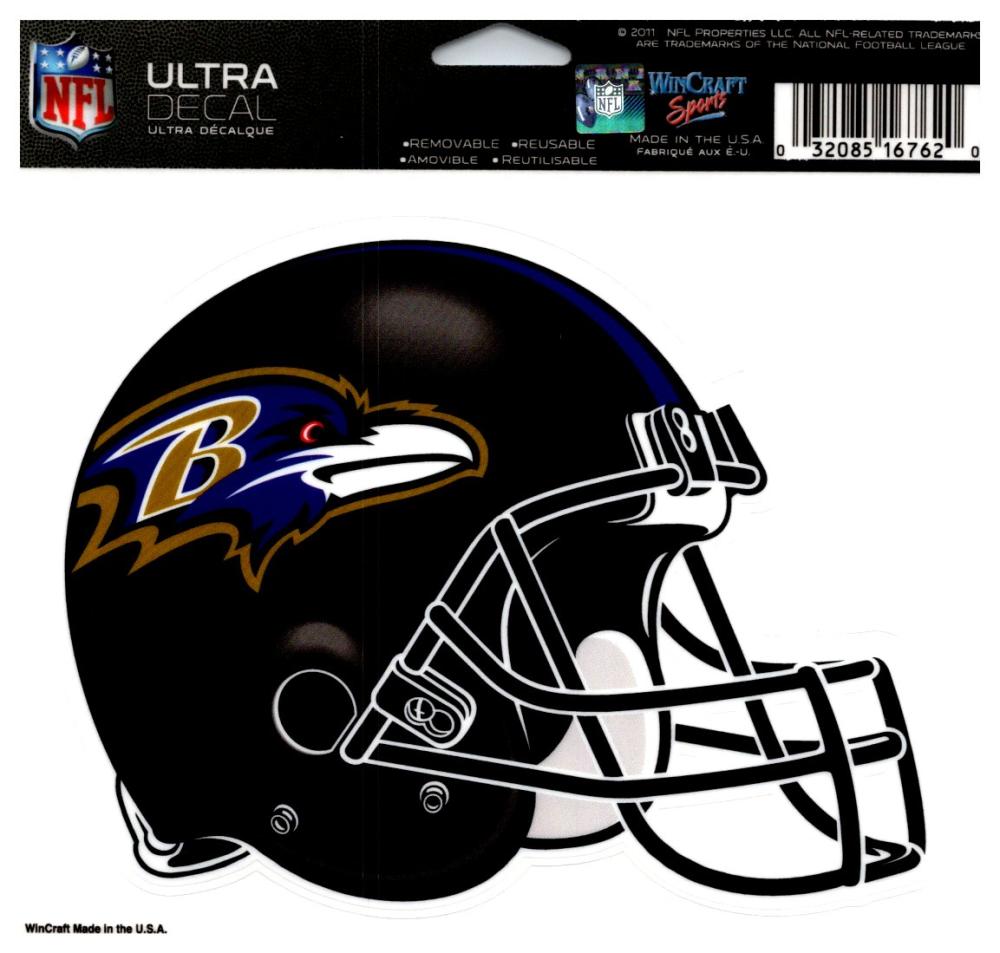 (HCW) Baltimore Ravens Multi-Use Helmet Coloured Decal Sticker 5"x6" NFL Image 1