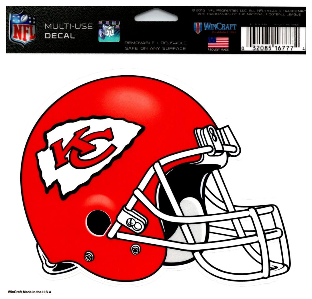 (HCW) Kansas City Chiefs Multi-Use Helmet Coloured Decal Sticker 5"x6" NFL Image 1