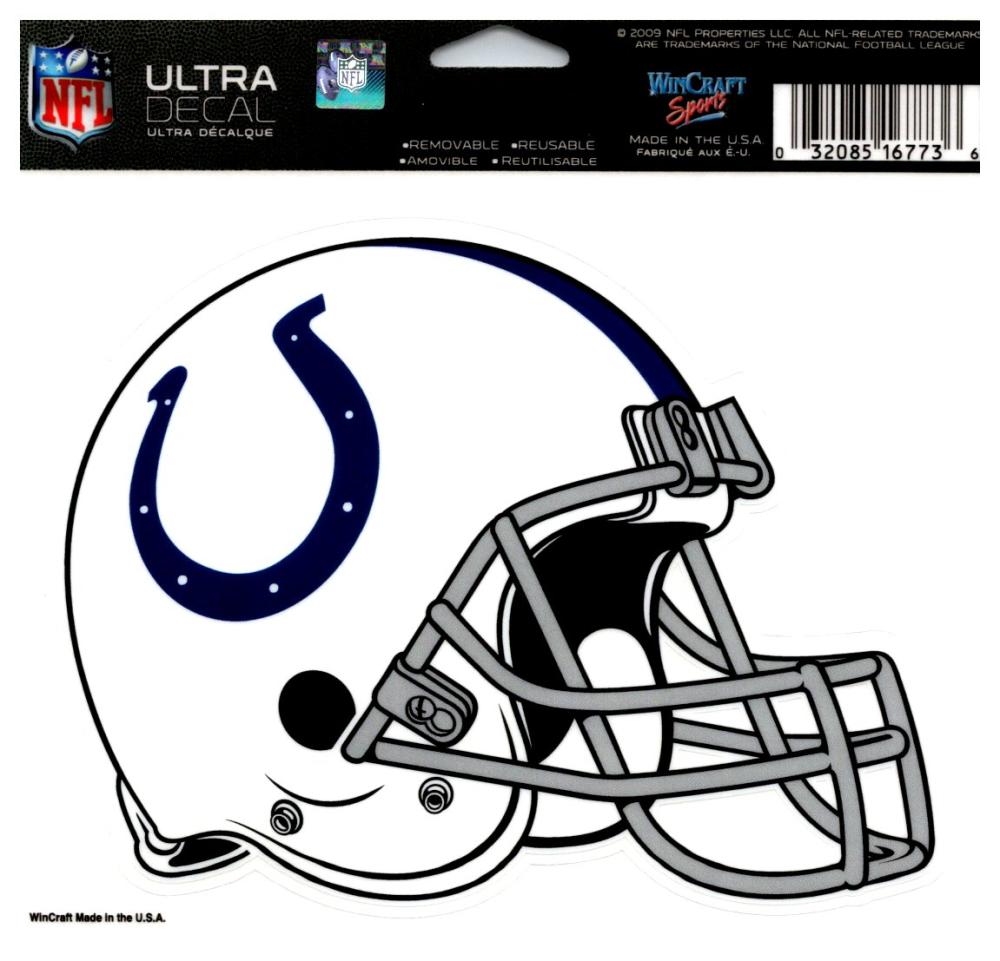 (HCW) Indianapolis Colts Multi-Use Helmet Coloured Decal Sticker 5"x6" NFL Image 1