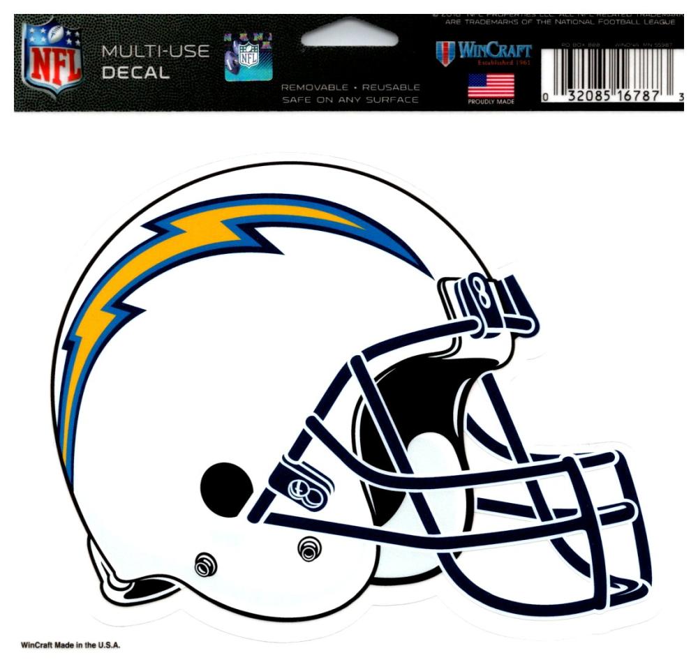 (HCW) Los Angeles Chargers Multi-Use Helmet Coloured Decal Sticker 5"x6" NFL Image 1
