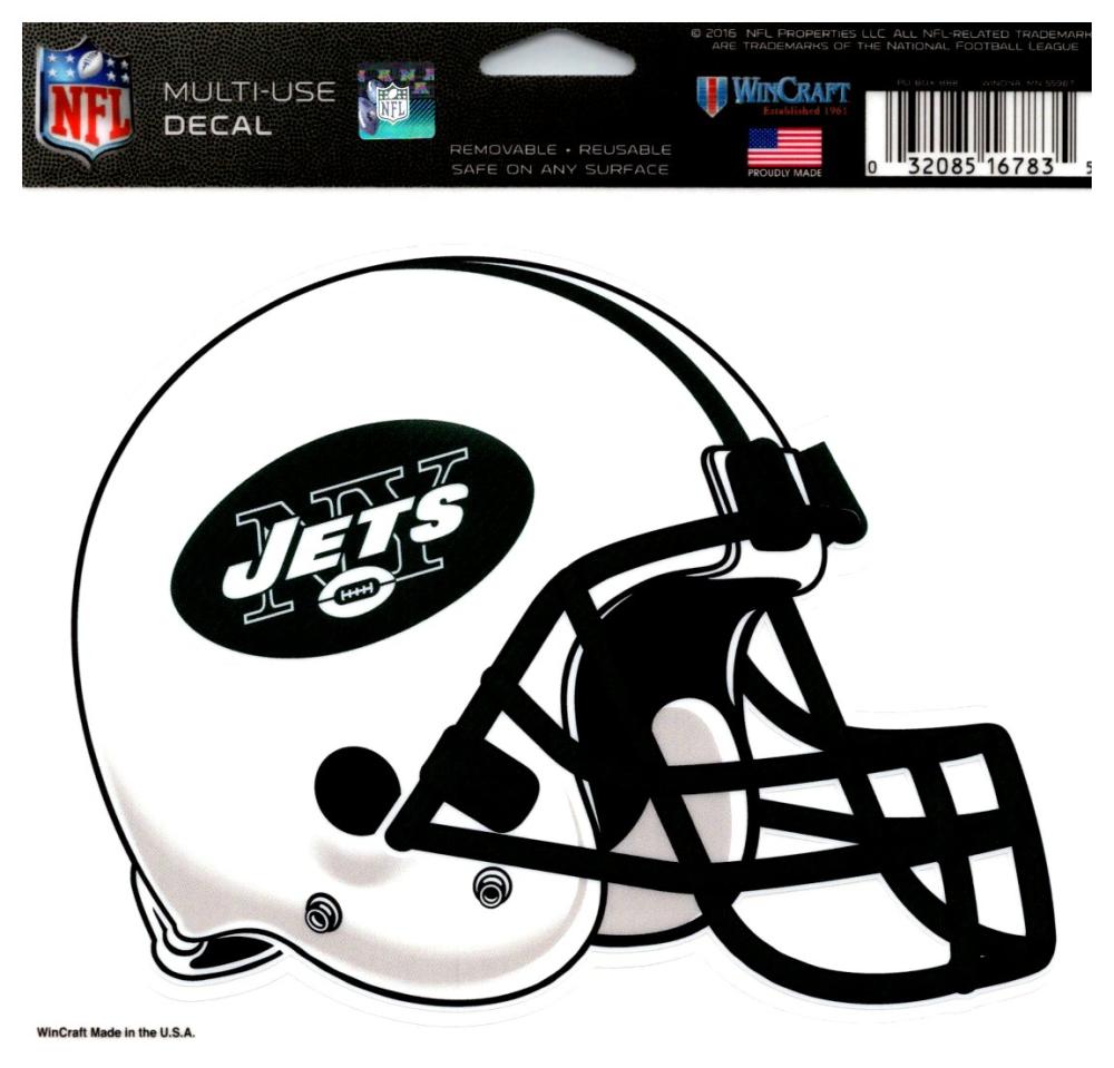 (HCW) New York Jets Multi-Use Helmet Coloured Decal Sticker 5"x6" NFL Image 1