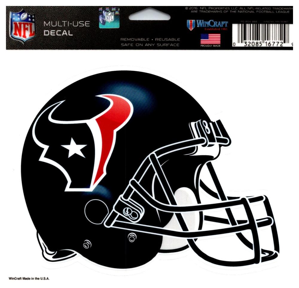 (HCW) Houston Texans Multi-Use Helmet Coloured Decal Sticker 5"x6" NFL Image 1