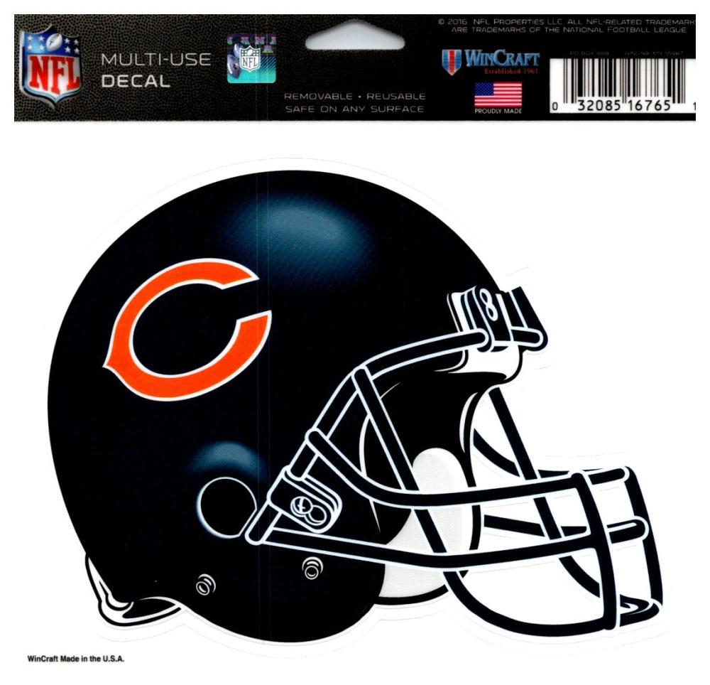 (HCW) Chicago Bears Multi-Use Helmet Coloured Decal Sticker 5"x6" NFL Image 1