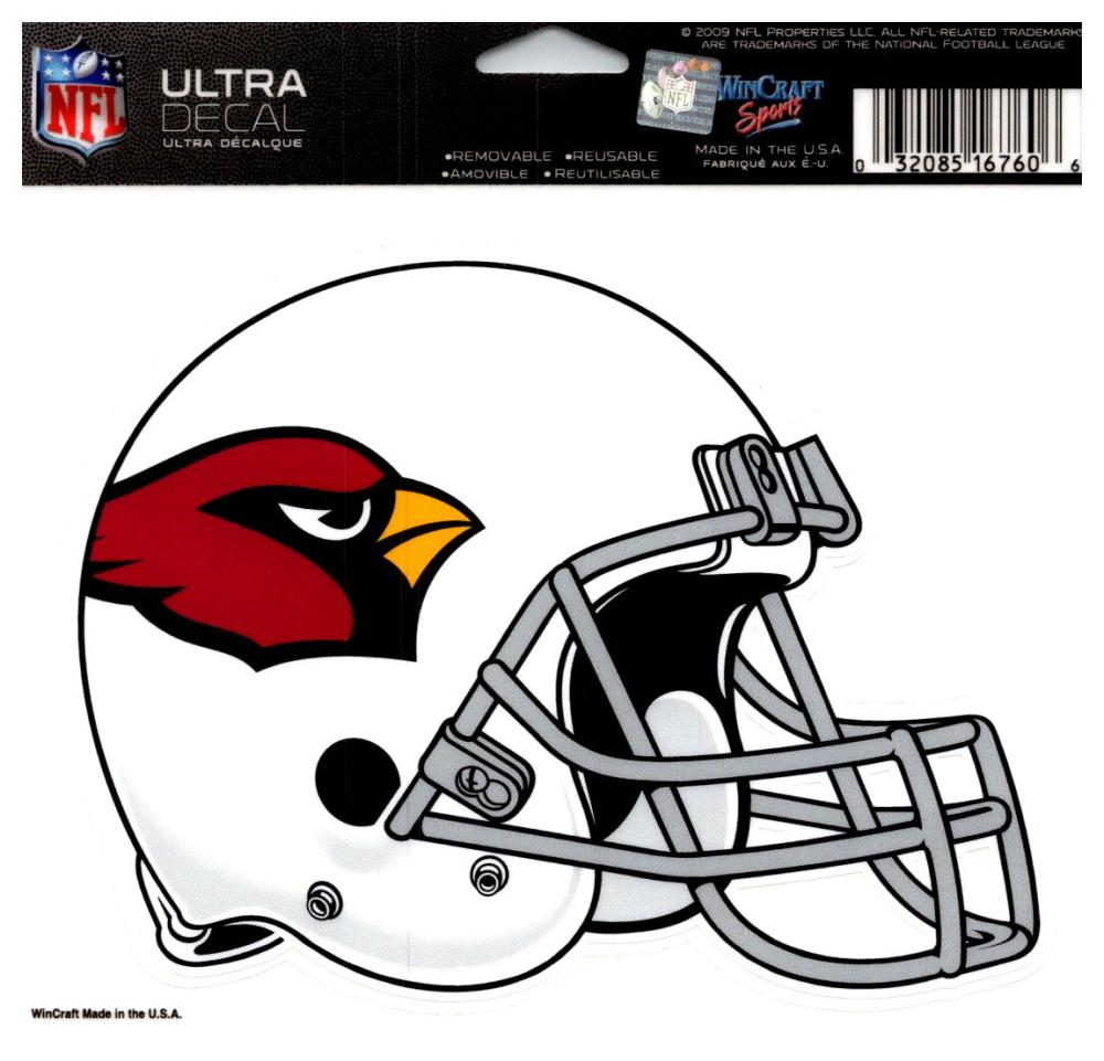 (HCW) Arizona Cardinals Multi-Use Helmet Coloured Decal Sticker 5"x6" NFL Image 1