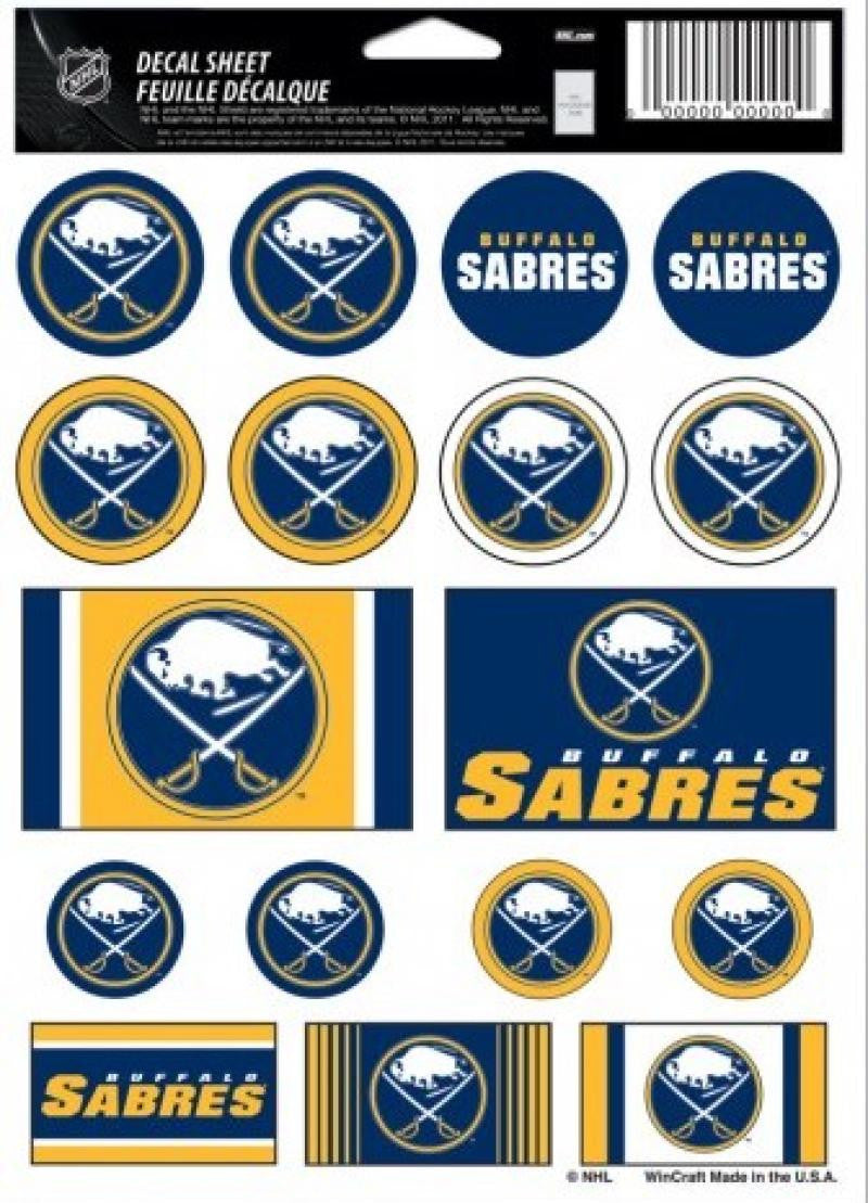 Buffalo Sabres Vinyl Sticker Sheet 5"x7" Decals Licensed Authentic