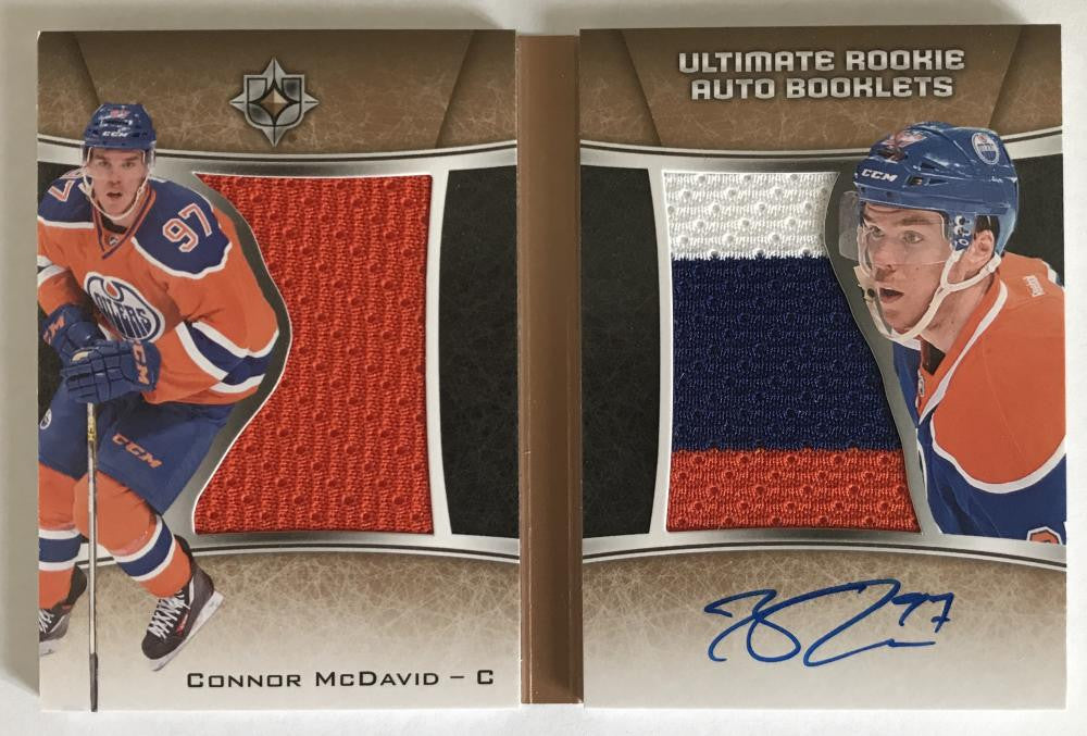 (HCW) 2015-16 UD Ultimate Collection Connor McDavid 1/49 Rookie Auto Booklet