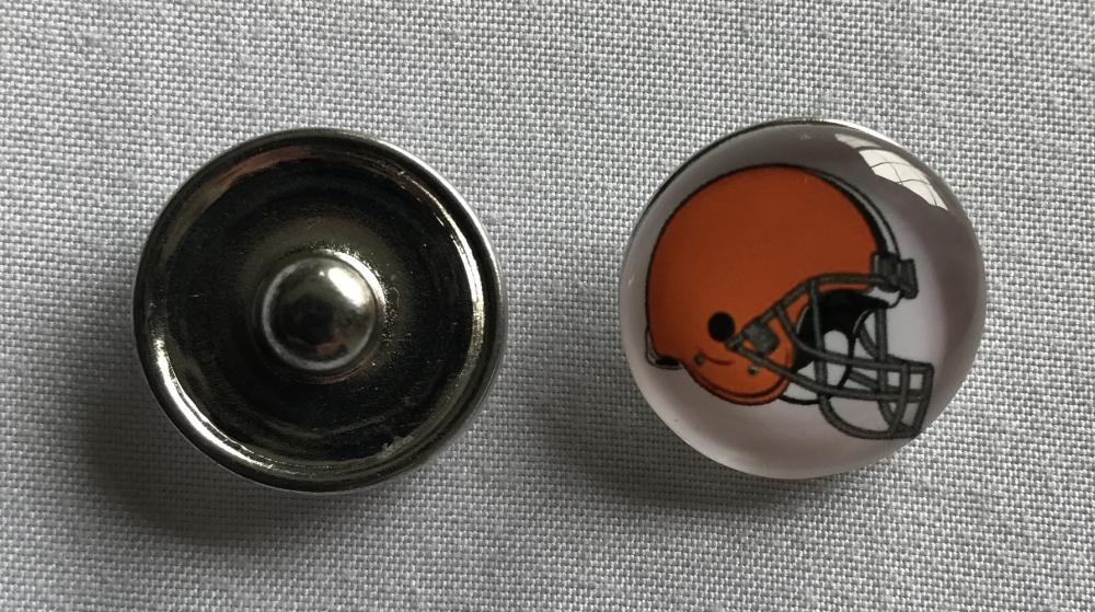 (HCW) Cleveland Browns NFL Snap Ginger Button Jewelry for Jackets, Bracelets Image 1