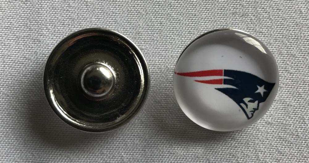 (HCW) New England Patriots NFL Snap Ginger Button Jewelry for Jackets, Bracelets Image 1