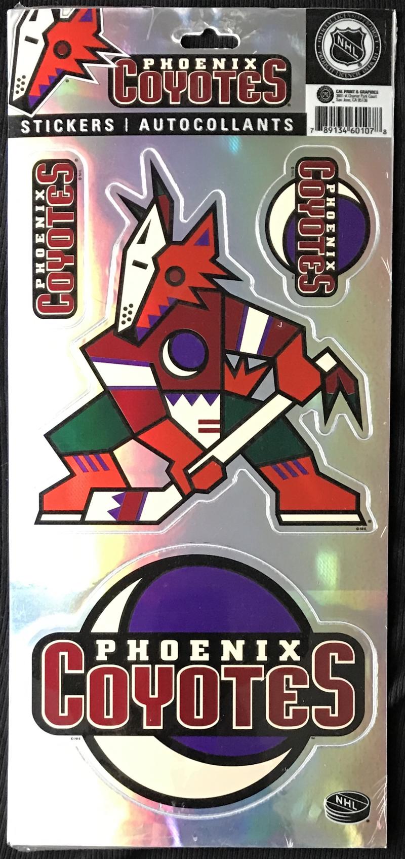 (HCW) Arizona Coyotes 6"x13" Large NHL Hockey Licensed Logo Sticker Sheet Image 1