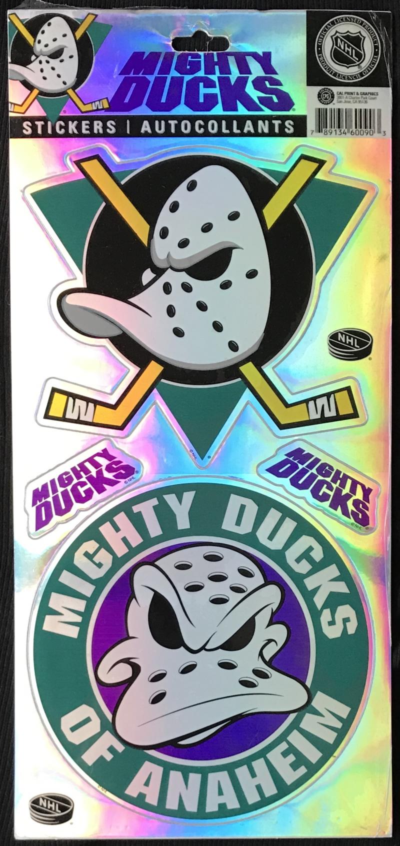 (HCW) Anaheim Ducks 6"x13" Large NHL Hockey Licensed Logo Sticker Sheet Image 1