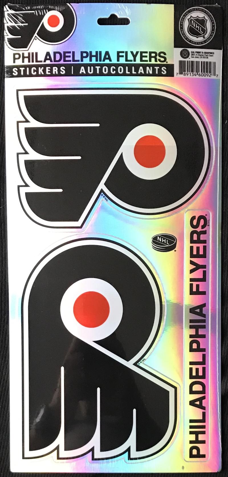 (HCW) Philadelphia Flyers 6"x13" Large NHL Hockey Licensed Logo Sticker Sheet Image 1