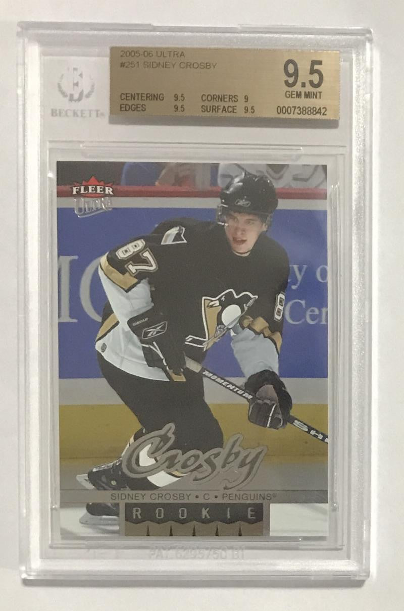 (HCW) 2005-06 Fleer Ultra #251 Sidney Crosby Beckett 9.5 RC Rookie BGS 3x9.5
