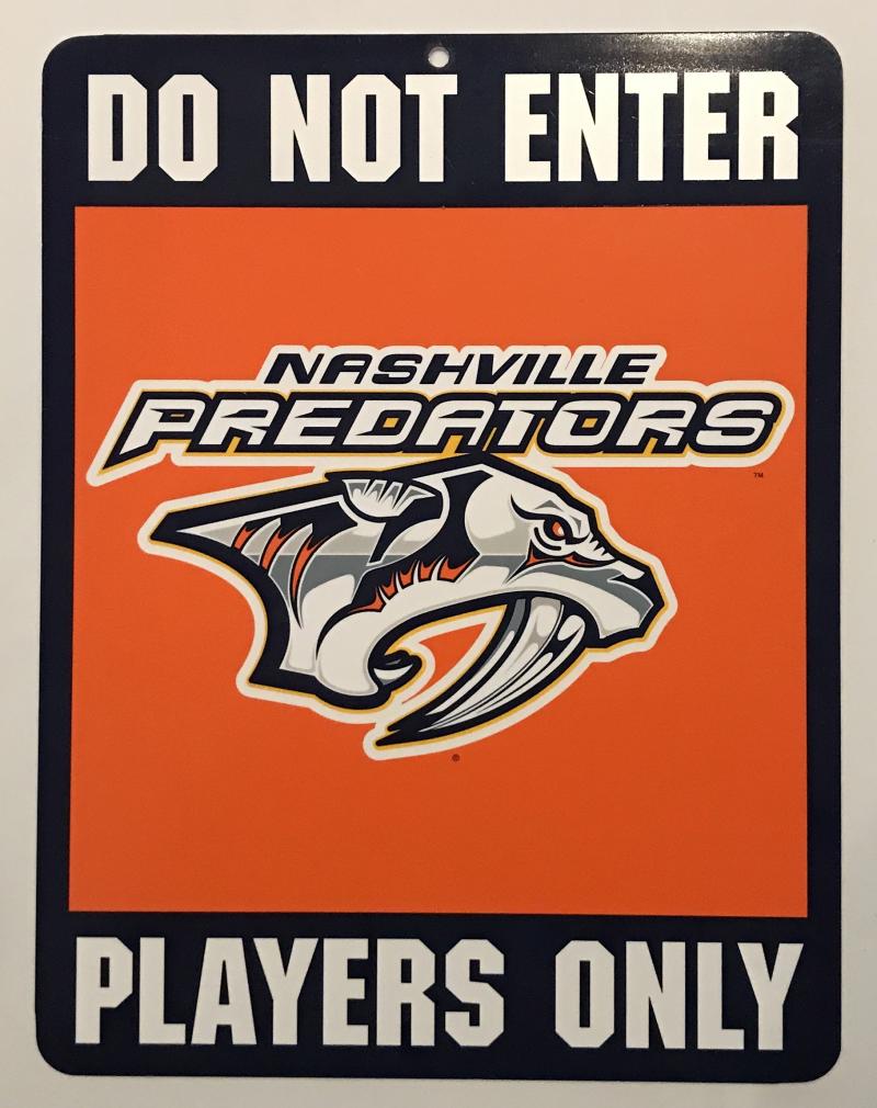 (HCW) Nashville Predators "Do Not Enter Players Only" 8" x 13" NHL Plastic Sign Image 1