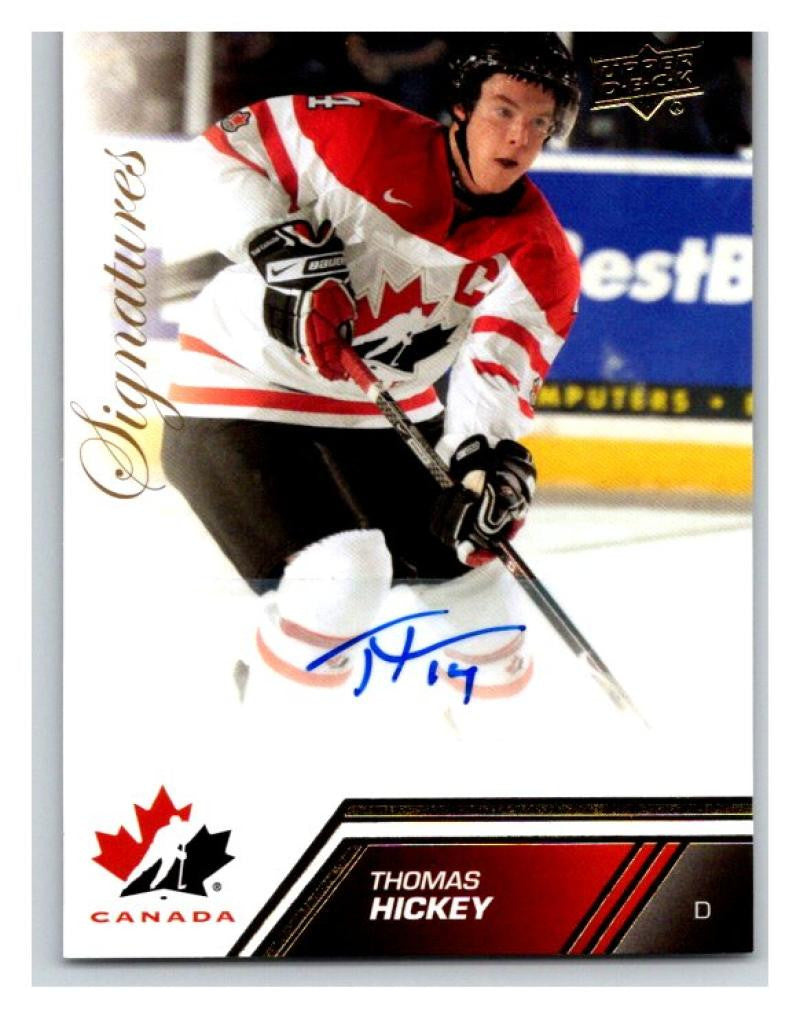 2013-14 Upper Deck Team Canada Gold Signatures Thomas Hickey Auto 02999