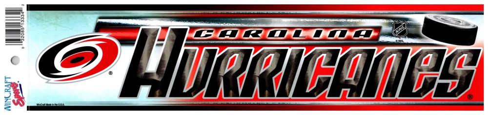 (HCW) Carolina Hurricanes 3" x 12" Bumper Strip NHL Sticker Decal Image 1