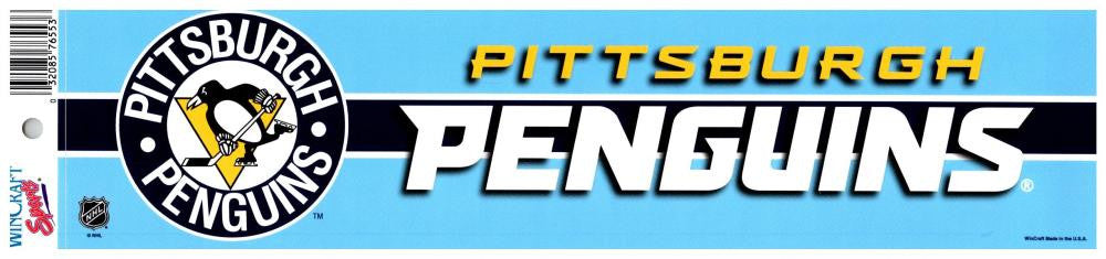 Pittsburgh Penguins blue 3" x 12" Bumper Strip Sticker Decal