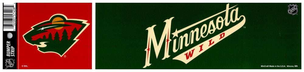 Minnesota Wild 3" x 12" Bumper Strip Sticker Decal