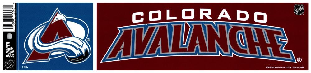 (HCW) Colorado Avalanche 3" x 12" Bumper Strip NHL Sticker Decal Image 1