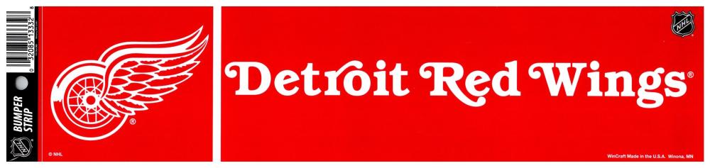 Detroit Red Wings 3" x 12" Bumper Strip Sticker Decal