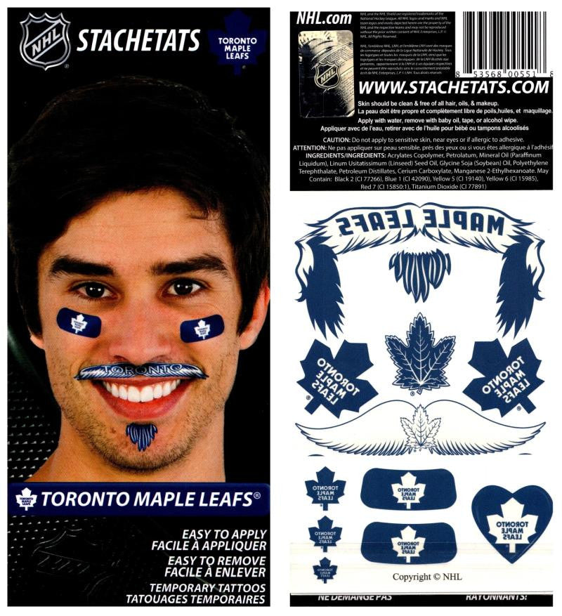 Toronto Maple Leafs Temporary Tattoos Stachetats Sheet