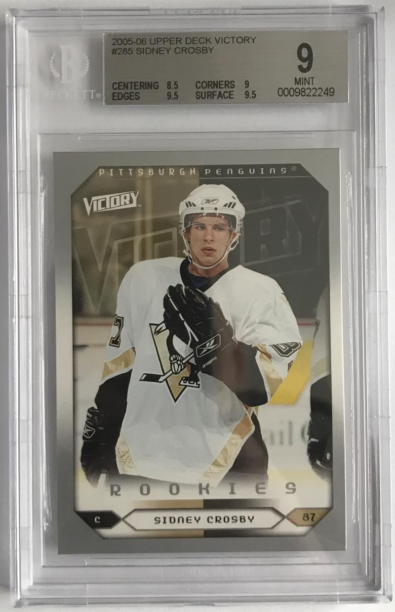 (HCW) 2005-06 Upper Deck Victory #285 Sidney Crosby Beckett 9 RC Rookie -249