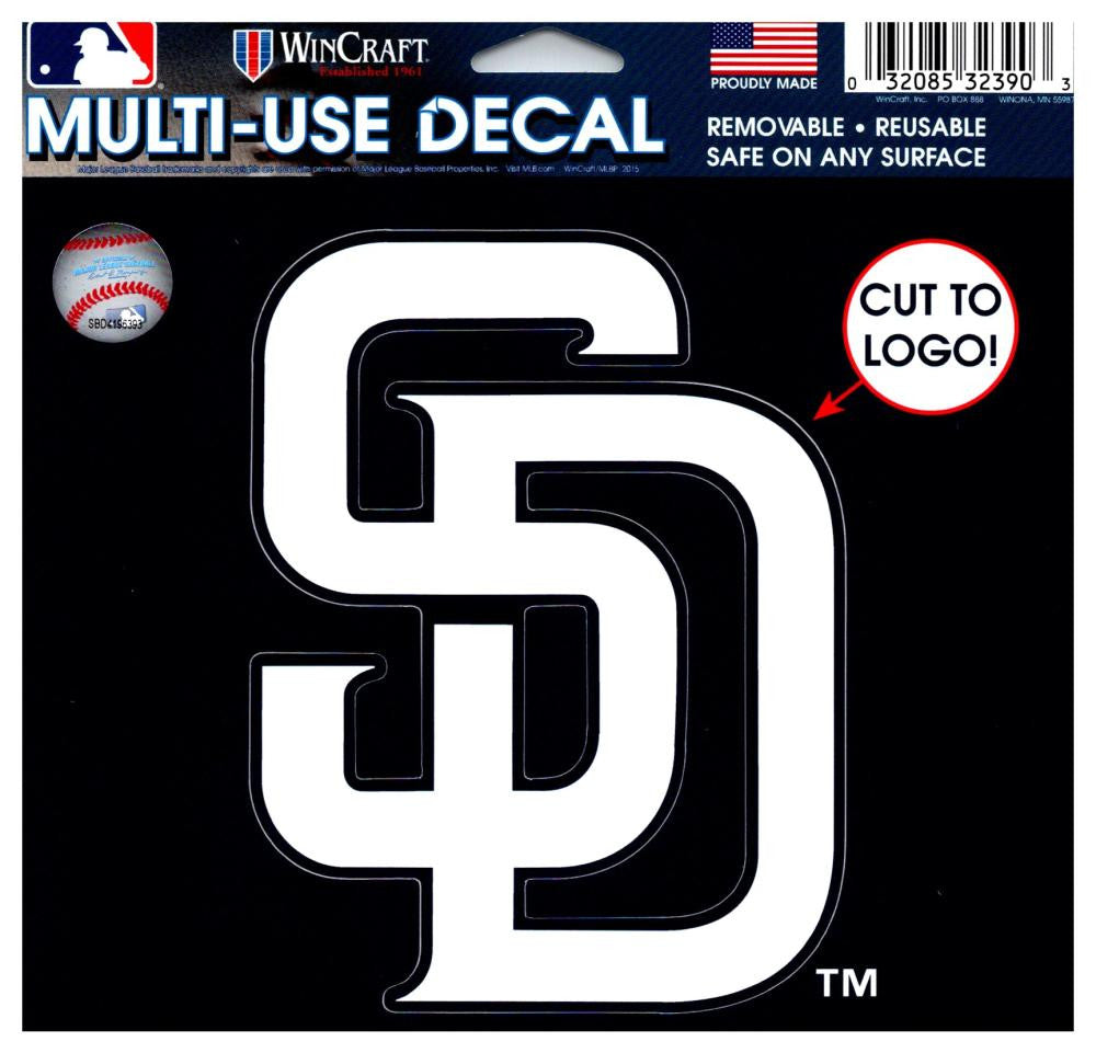 (HCW) San Diego Padres Multi-Use Decal Sticker MLB 5"x6" Baseball